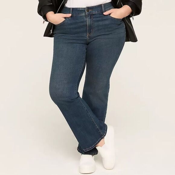 LANE BRYANT Signature Fit Flex Magic Waistband Mid Rise Boot Cut Jeans Dark 20 - Picture 9 of 9